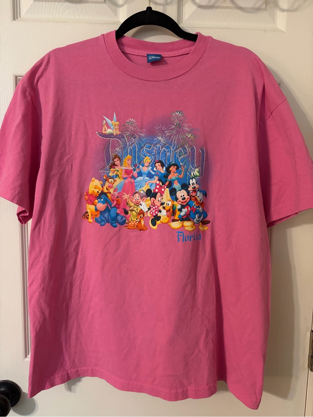 Disney y2k Pink Short Sleeve Tee with Classic Character Group Graphic